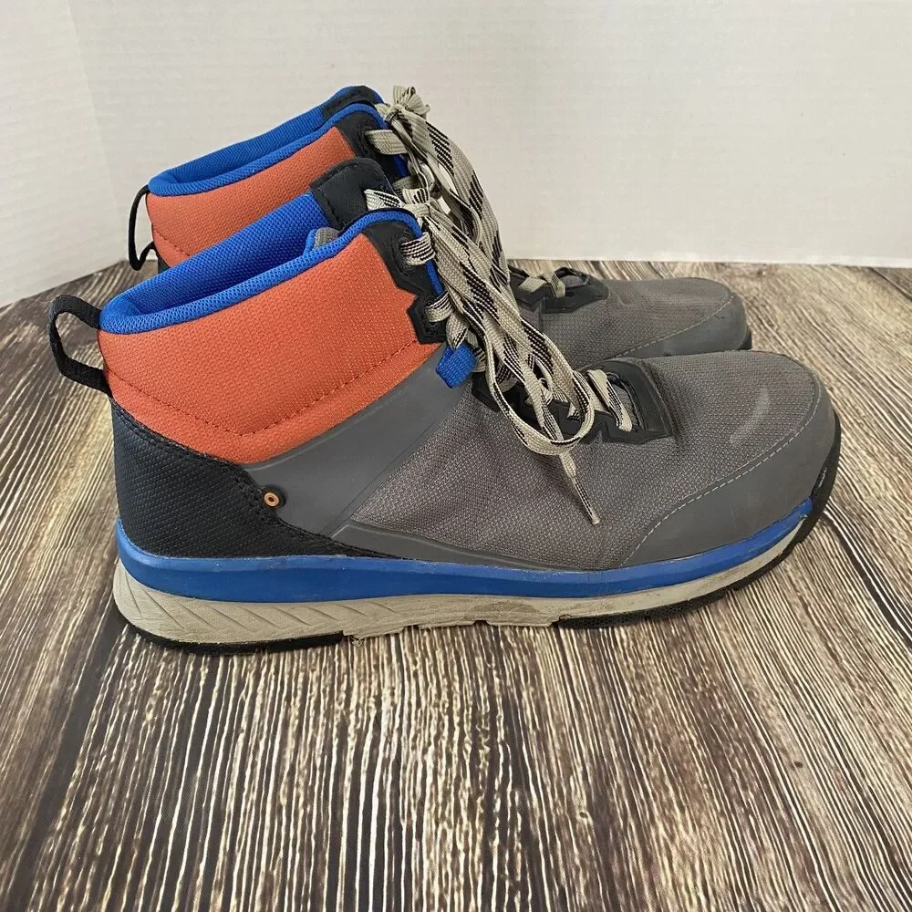 Bogs Mens Slate Mid CT Composite Toe Work Boots Size 8 Gray/Orange Lace Up Ankle